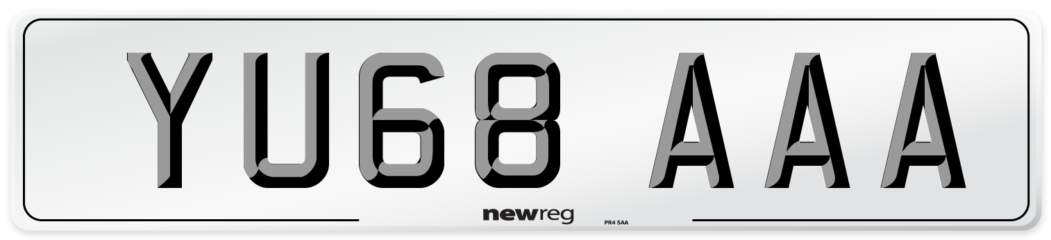 YU68 AAA Number Plate from New Reg